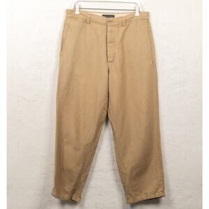 BANANA REPUBLIC Linen Cotton Relaxed Straight Leg Pants Midweight Tan Mens 34x29